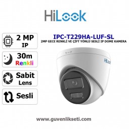 HILOOK IPC-T229HA-LUF/SL 2mp Gece Renkli ve Çift Yönlü Sesli ip Dome Kamera